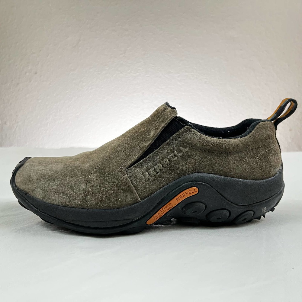 Merrell Size Women's Size 7.5 Jungle Moc Brown Slip on Suede Hiking Shoes Bb03